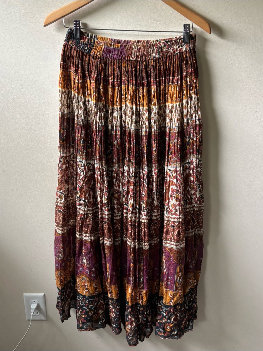 Vintage Boho Flowy Maxi Skirt